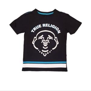 True Religion Kids Black Buddha Stripe T-Shirt Size Small/‎ 8